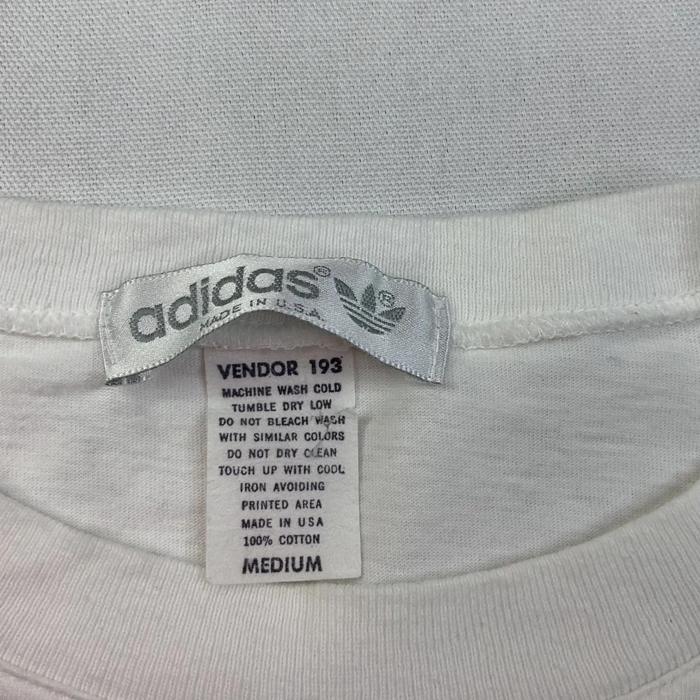 Vintage Adidas Tennis 80's Graphic T-Shirt USA White Medium Single Stitch women